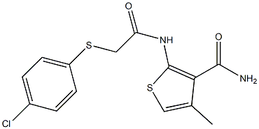 2-({2-[(4-chlorophenyl)thio]acetyl}amino)-4-methylthiophene-3-carboxamide Struktur