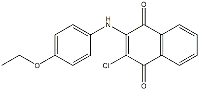 2-chloro-3-(4-ethoxyanilino)-1,4-dihydronaphthalene-1,4-dione Struktur