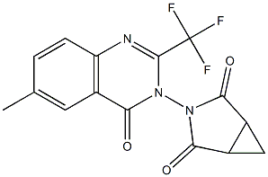 3-[6-methyl-4-oxo-2-(trifluoromethyl)-3(4H)-quinazolinyl]-3-azabicyclo[3.1.0]hexane-2,4-dione Struktur