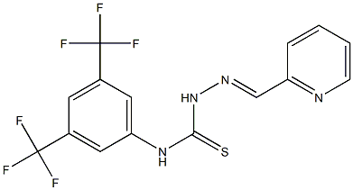 N1-[3,5-di(trifluoromethyl)phenyl]-2-(2-pyridylmethylidene)hydrazine-1-carbothioamide Struktur