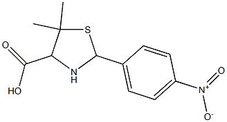 5,5-dimethyl-2-(4-nitrophenyl)-1,3-thiazolane-4-carboxylic acid Struktur