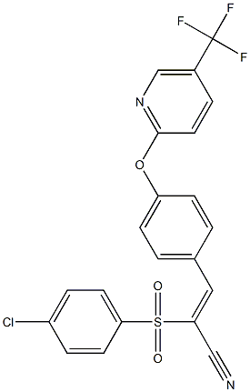 (Z)-2-[(4-chlorophenyl)sulfonyl]-3-(4-{[5-(trifluoromethyl)-2-pyridinyl]oxy}phenyl)-2-propenenitrile Struktur