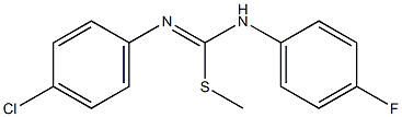 1-chloro-4-{[(Z)-(4-fluoroanilino)(methylsulfanyl)methylidene]amino}benzene Struktur