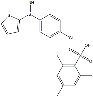 2-[(4-chlorophenyl)sulfinoimidoyl]thiophene 2,4,6-trimethylbenzenesulfonate Struktur