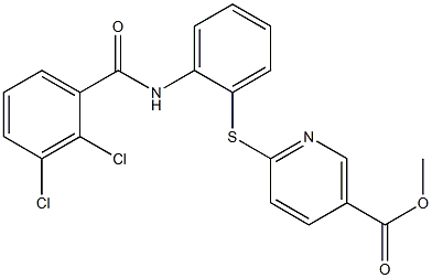 methyl 6-({2-[(2,3-dichlorobenzoyl)amino]phenyl}sulfanyl)nicotinate Struktur