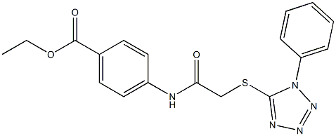 ethyl 4-({2-[(1-phenyl-1H-1,2,3,4-tetraazol-5-yl)sulfanyl]acetyl}amino)benzenecarboxylate Struktur