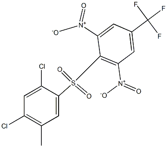 2-[(2,4-dichloro-5-methylphenyl)sulfonyl]-1,3-dinitro-5-(trifluoromethyl)benzene Struktur