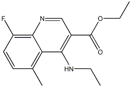 ethyl 4-(ethylamino)-8-fluoro-5-methyl-3-quinolinecarboxylate Struktur