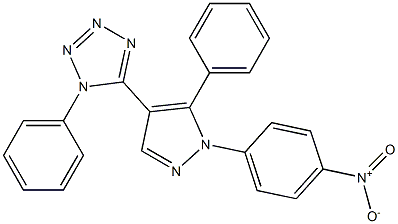 5-[1-(4-nitrophenyl)-5-phenyl-1H-pyrazol-4-yl]-1-phenyl-1H-1,2,3,4-tetraazole Struktur