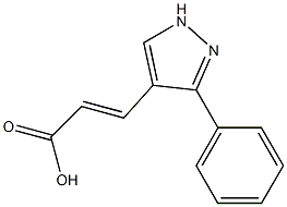 (E)-3-(3-phenyl-1H-pyrazol-4-yl)acrylic acid Struktur