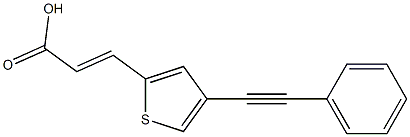 (E)-3-(4-(2-phenylethynyl)thiophen-2-yl)acrylic acid Struktur