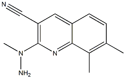 2-(1-methylhydrazinyl)-7,8-dimethylquinoline-3-carbonitrile Struktur