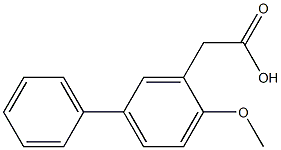 2-(2-methoxy(5-phenyl)phenyl)acetic acid Struktur