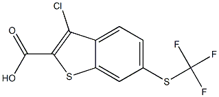 3-chloro-6-(trifluoromethylthio)benzo[b]thiophene-2-carboxylic acid Struktur