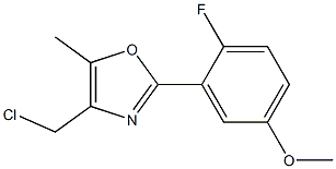 4-CHLOROMETHYL-2-(2-FLUORO-5-METHOXY-PHENYL)-5-METHYL-OXAZOLE Struktur