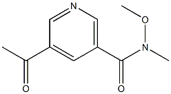 5-acetyl-N-methoxy-N-methylnicotinamide Struktur