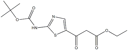 ethyl 3-(2-(tert-butoxycarbonylamino)thiazol-5-yl)-3-oxopropanoate Struktur