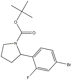 tert-butyl 2-(4-bromo-2-fluorophenyl)pyrrolidine-1-carboxylate Struktur