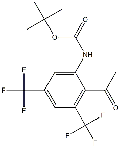 tert-butyl 2-acetyl-3,5-bis(trifluoromethyl)phenylcarbamate Struktur