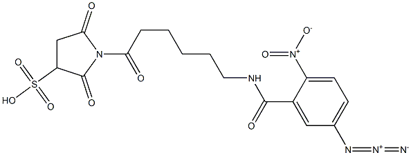 N-(5-Azido-2-nitrobenzamidocaproyl) sulfo-succinimide Struktur