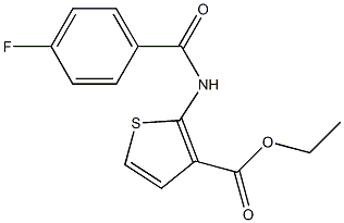 ethyl 2-(4-fluorobenzamido)thiophene-3-carboxylate Struktur