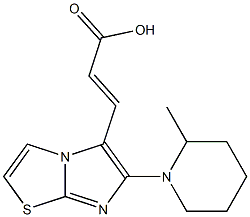 (2E)-3-[6-(2-methylpiperidin-1-yl)imidazo[2,1-b][1,3]thiazol-5-yl]acrylic acid Struktur