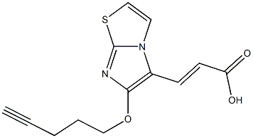 (2E)-3-[6-(pent-4-ynyloxy)imidazo[2,1-b][1,3]thiazol-5-yl]acrylic acid Struktur