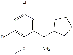 (3-bromo-5-chloro-2-methoxyphenyl)(cyclopentyl)methanamine Struktur