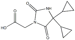 (4,4-dicyclopropyl-2,5-dioxoimidazolidin-1-yl)acetic acid Struktur