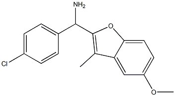 (4-chlorophenyl)(5-methoxy-3-methyl-1-benzofuran-2-yl)methanamine Struktur