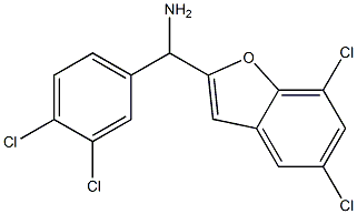 (5,7-dichloro-1-benzofuran-2-yl)(3,4-dichlorophenyl)methanamine Struktur