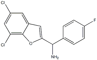 (5,7-dichloro-1-benzofuran-2-yl)(4-fluorophenyl)methanamine Struktur