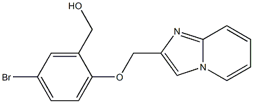 (5-bromo-2-{imidazo[1,2-a]pyridin-2-ylmethoxy}phenyl)methanol Struktur