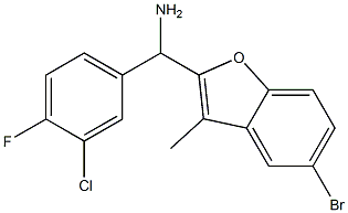 (5-bromo-3-methyl-1-benzofuran-2-yl)(3-chloro-4-fluorophenyl)methanamine Struktur