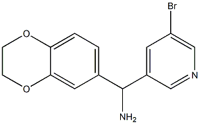 (5-bromopyridin-3-yl)(2,3-dihydro-1,4-benzodioxin-6-yl)methanamine Struktur