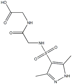 [({[(3,5-dimethyl-1H-pyrazol-4-yl)sulfonyl]amino}acetyl)amino]acetic acid Struktur