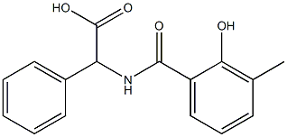 [(2-hydroxy-3-methylbenzoyl)amino](phenyl)acetic acid Struktur