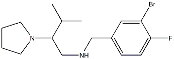 [(3-bromo-4-fluorophenyl)methyl][3-methyl-2-(pyrrolidin-1-yl)butyl]amine Struktur