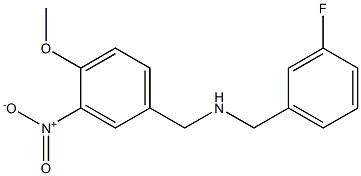 [(3-fluorophenyl)methyl][(4-methoxy-3-nitrophenyl)methyl]amine Struktur