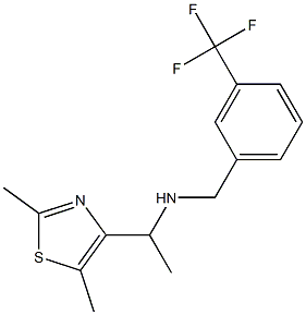 [1-(2,5-dimethyl-1,3-thiazol-4-yl)ethyl]({[3-(trifluoromethyl)phenyl]methyl})amine Struktur