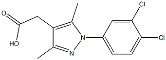 [1-(3,4-dichlorophenyl)-3,5-dimethyl-1H-pyrazol-4-yl]acetic acid Struktur