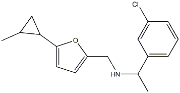 [1-(3-chlorophenyl)ethyl]({[5-(2-methylcyclopropyl)furan-2-yl]methyl})amine Struktur