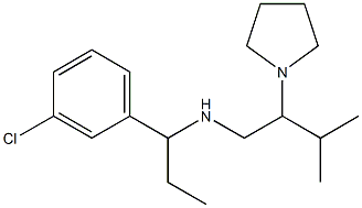 [1-(3-chlorophenyl)propyl][3-methyl-2-(pyrrolidin-1-yl)butyl]amine Struktur