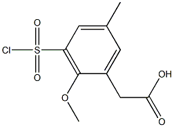 [3-(chlorosulfonyl)-2-methoxy-5-methylphenyl]acetic acid Struktur