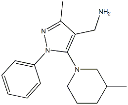 [3-methyl-5-(3-methylpiperidin-1-yl)-1-phenyl-1H-pyrazol-4-yl]methanamine Struktur