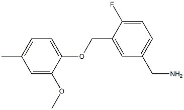 [4-fluoro-3-(2-methoxy-4-methylphenoxymethyl)phenyl]methanamine Struktur