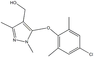 [5-(4-chloro-2,6-dimethylphenoxy)-1,3-dimethyl-1H-pyrazol-4-yl]methanol Struktur