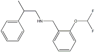 {[2-(difluoromethoxy)phenyl]methyl}(2-phenylpropyl)amine Struktur