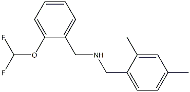 {[2-(difluoromethoxy)phenyl]methyl}[(2,4-dimethylphenyl)methyl]amine Struktur