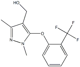 {1,3-dimethyl-5-[2-(trifluoromethyl)phenoxy]-1H-pyrazol-4-yl}methanol Struktur